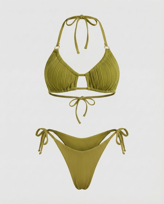 Bikini Donna Triangolo Arricciato Fascia Decorativa - Brentozzi