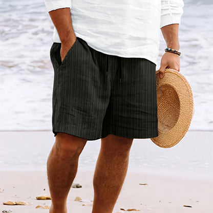 Pantaloncini Spiaggia Uomo Cotone Corda Elastico Vestibilità Ampia