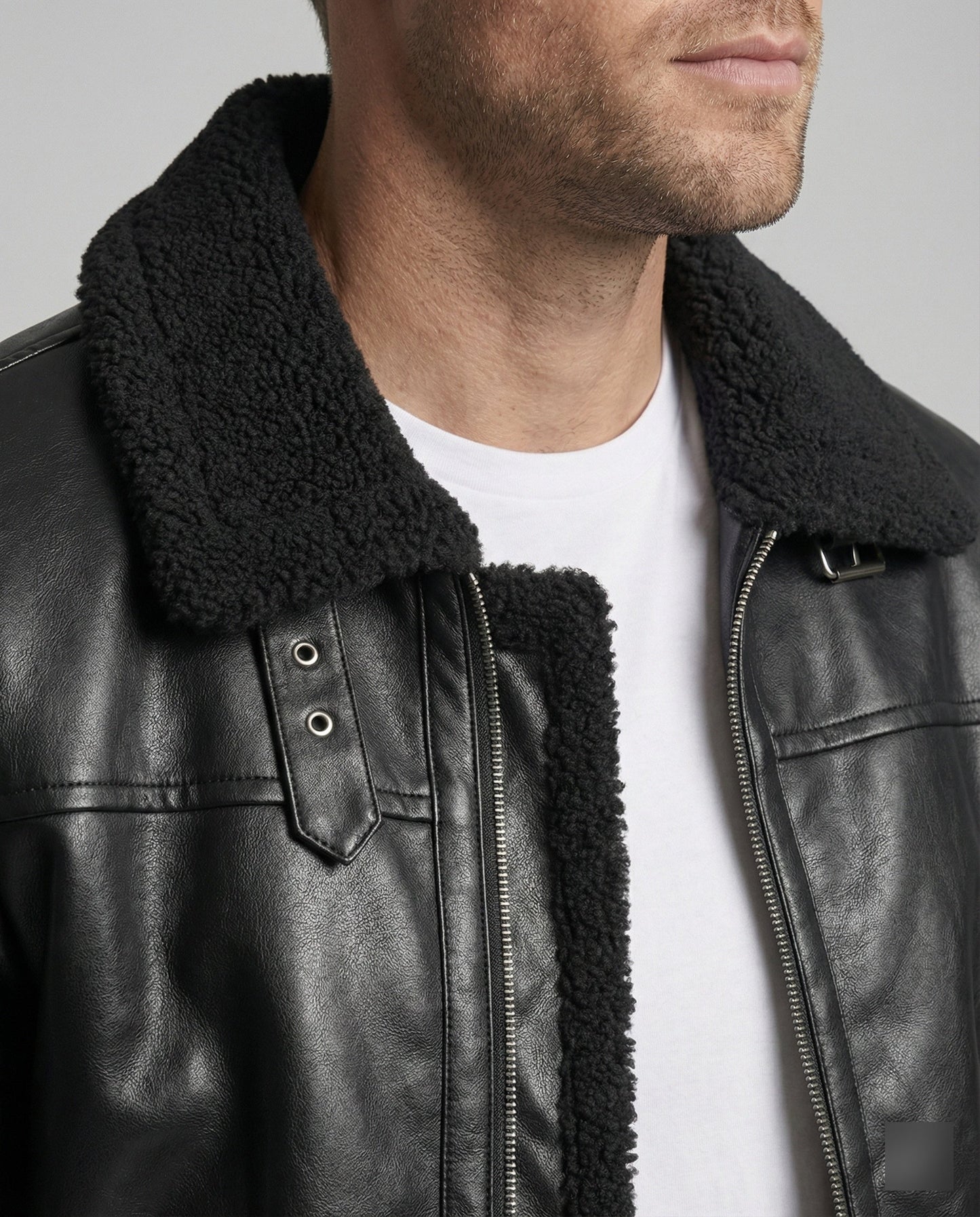 Giacca Uomo in Ecopelle con Collo
