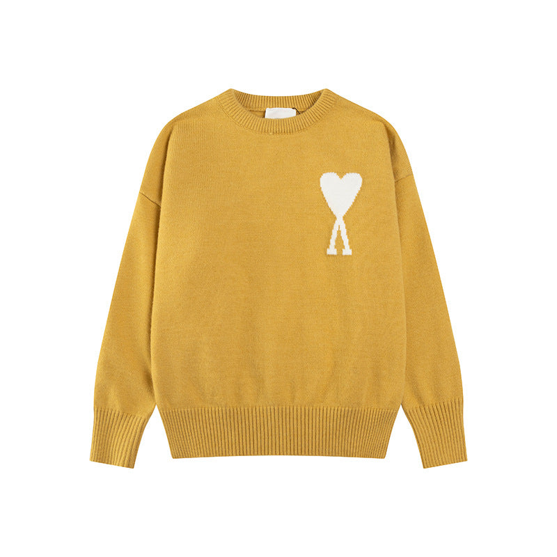 Maglione Donna in Maglia Motivo Cuore Regular Fit