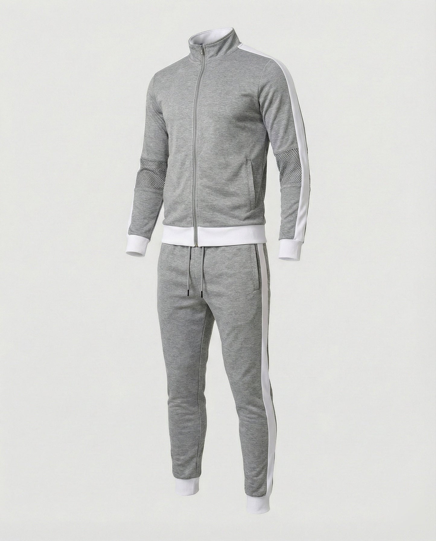 Tuta Allenamento Uomo Slim Fit con Colletto Alto