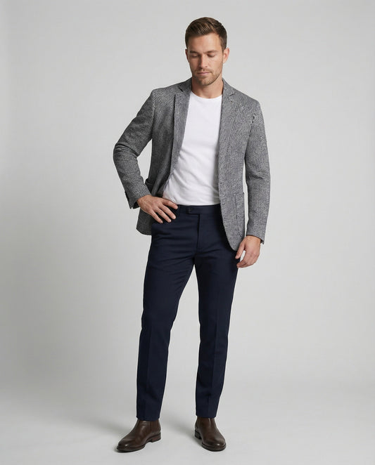 Blazer Uomo a Righe Stile Moderno Slim Fit - Brentozzi