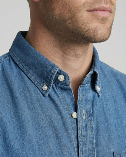 Camicia Uomo Jeans Manica Lunga Regular Fit