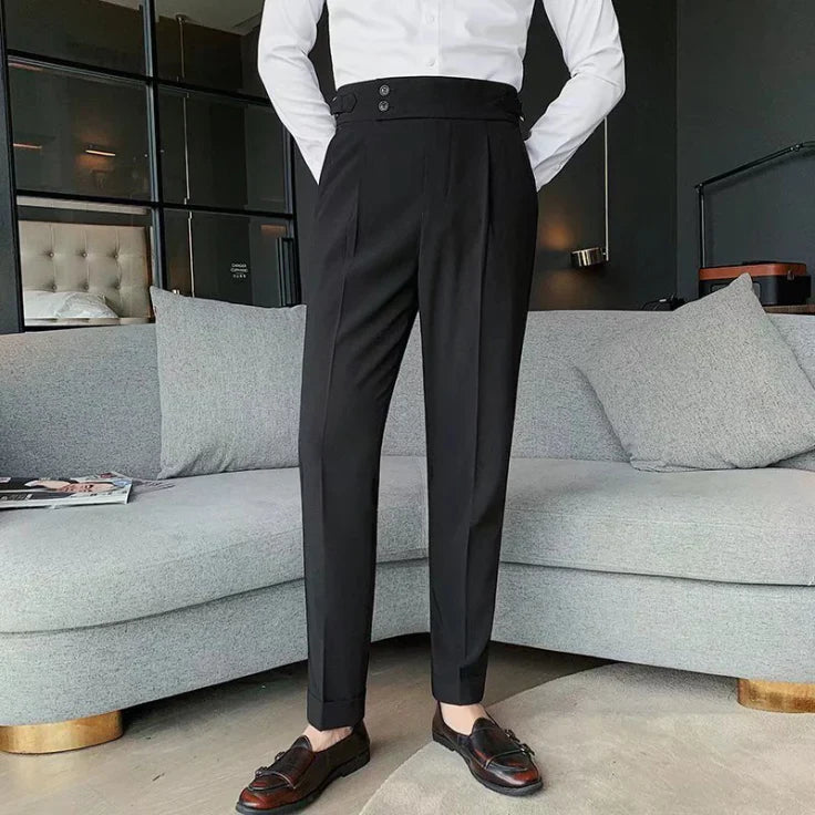Pantaloni Uomo Vita Alta Taglio Comodo