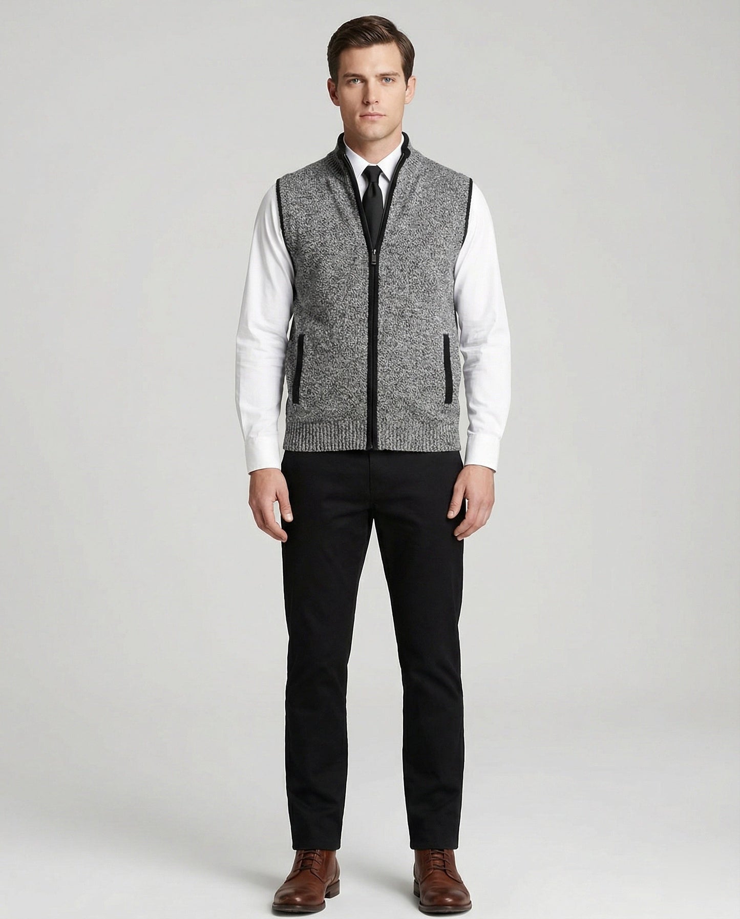 Gilet Uomo in Maglia con Chiusura a Zip