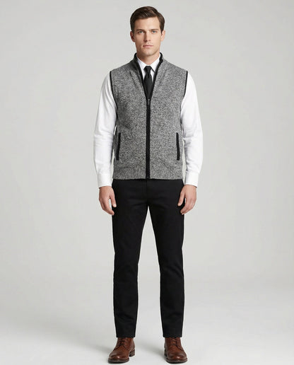 Gilet Uomo in Maglia con Chiusura a Zip
