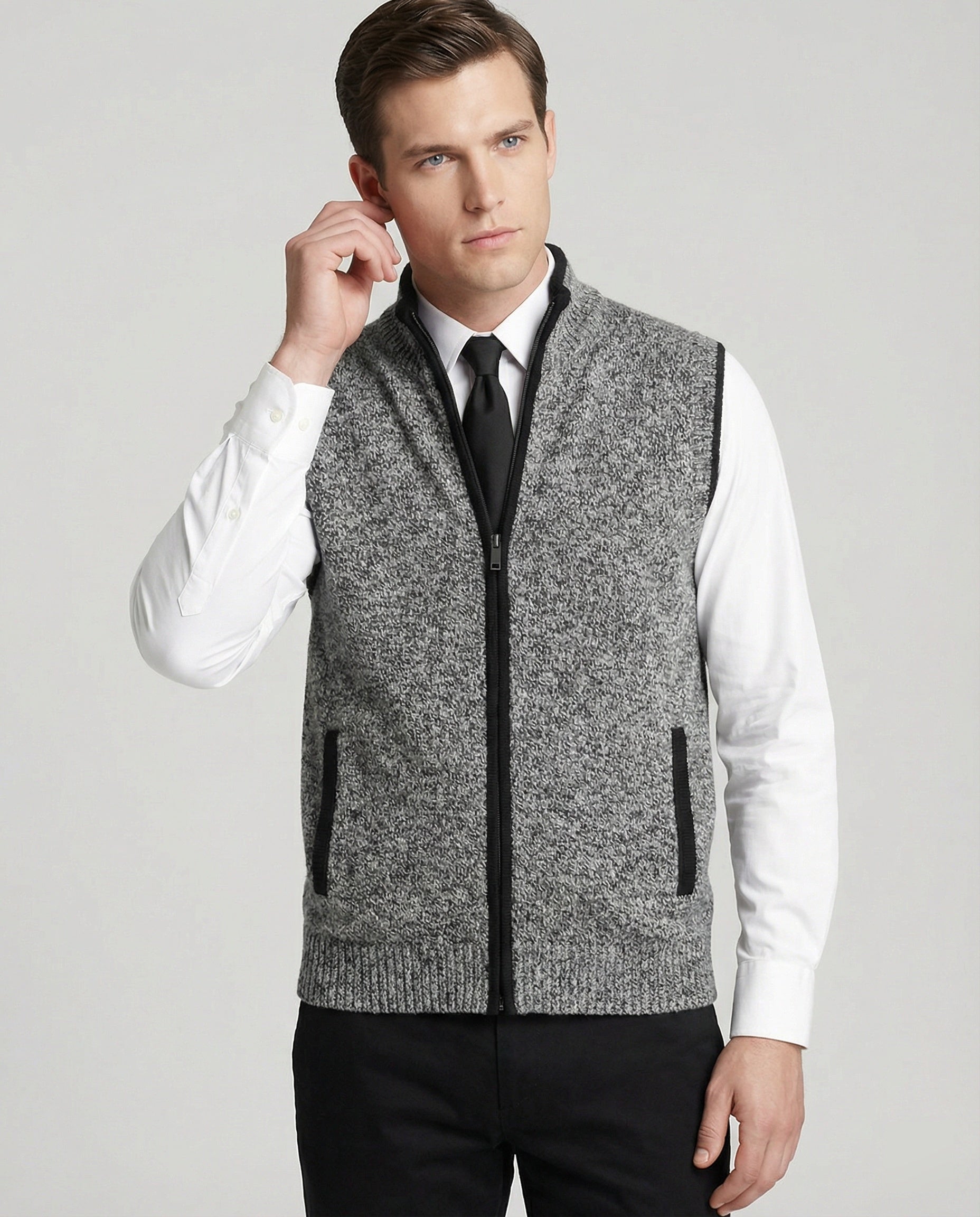 Gilet Uomo in Maglia con Chiusura a Zip - Brentozzi
