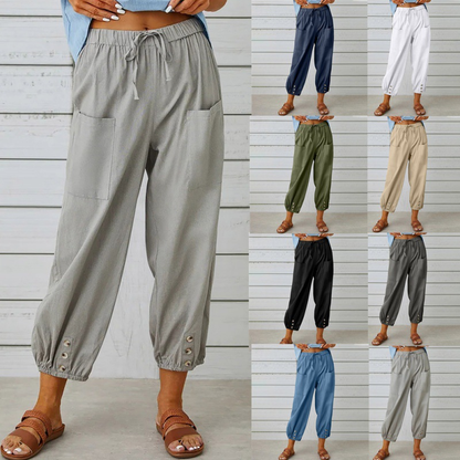 Pantaloni Cargo Donna con Coulisse Vita Elastico