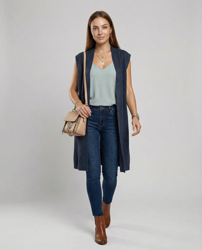 Gilet Donna Oversize Maglia Morbida