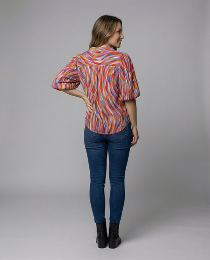 Blusa Donna Stile Boho Vestibilità Regular