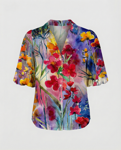 Blusa Donna Stile Boho Vestibilità Regular
