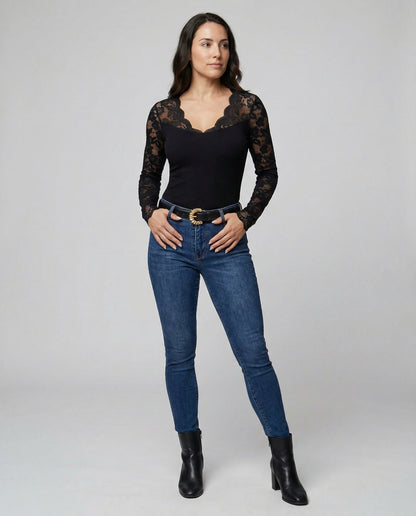 Body Donna in Pizzo Elegante Slim Fit