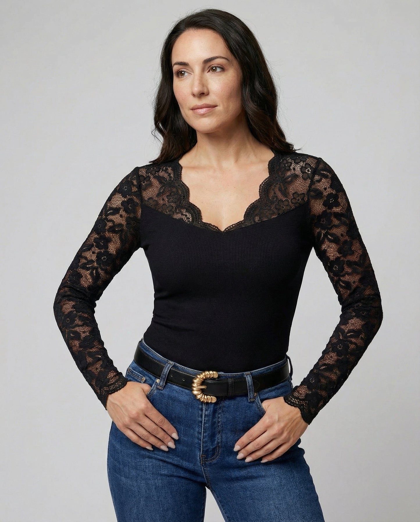 Body Donna in Pizzo Elegante Slim Fit - Brentozzi