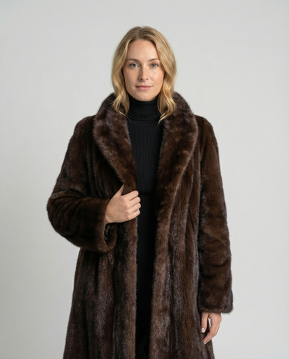 Cappotto Donna in Pelliccia Ecologica Stile Elegante Invernale