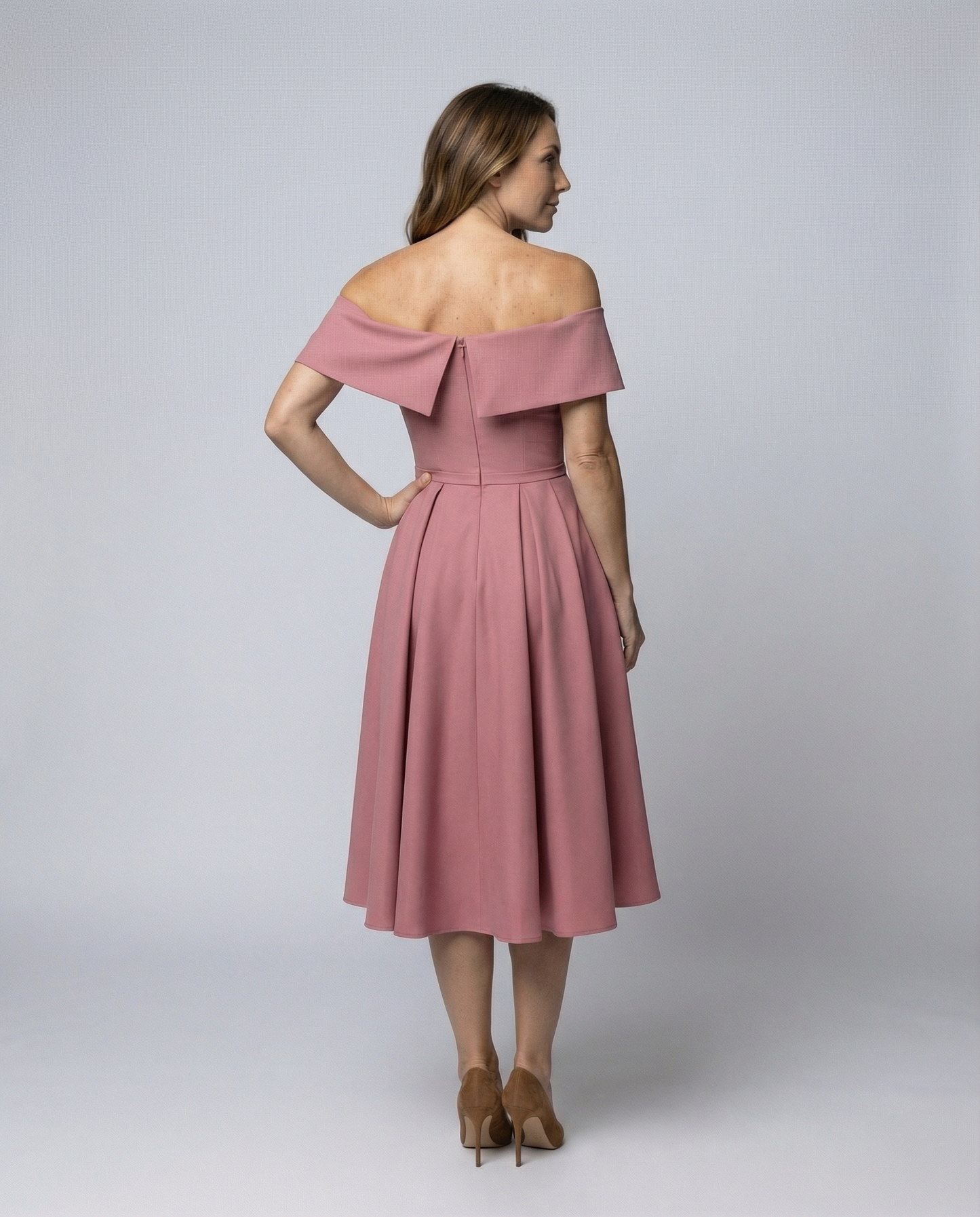 Abito da Festa Donna in Satin Senza Spalline