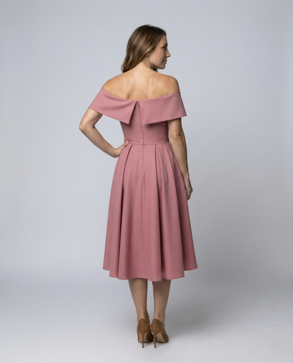Abito da Festa Donna in Satin Senza Spalline