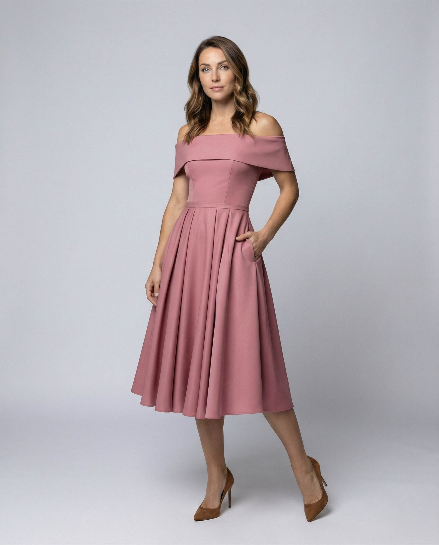 Abito da Festa Donna in Satin Senza Spalline - Brentozzi