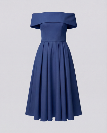 Abito da Festa Donna in Satin Senza Spalline