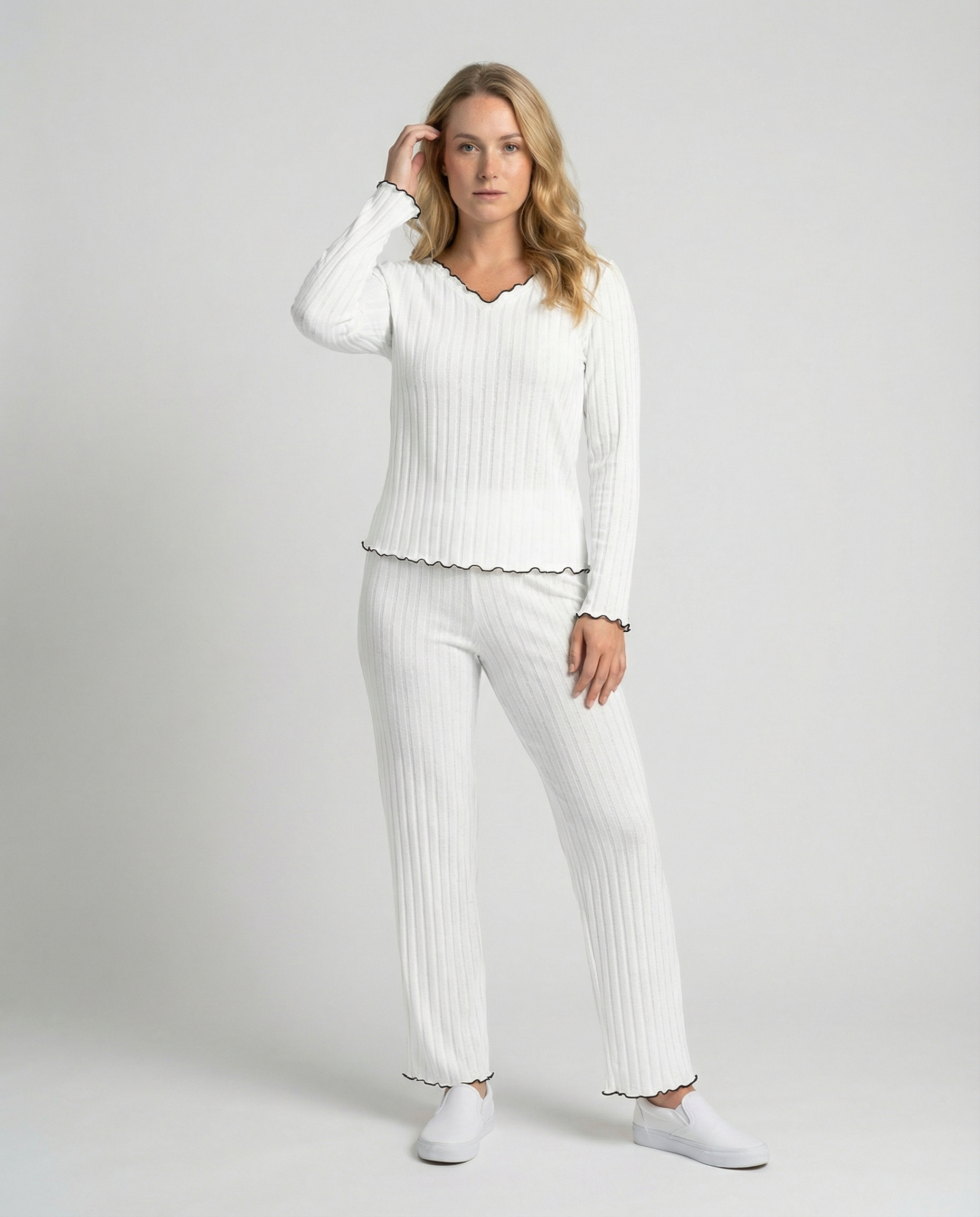 Pigiama Donna Set con Ruches Morbido - Brentozzi