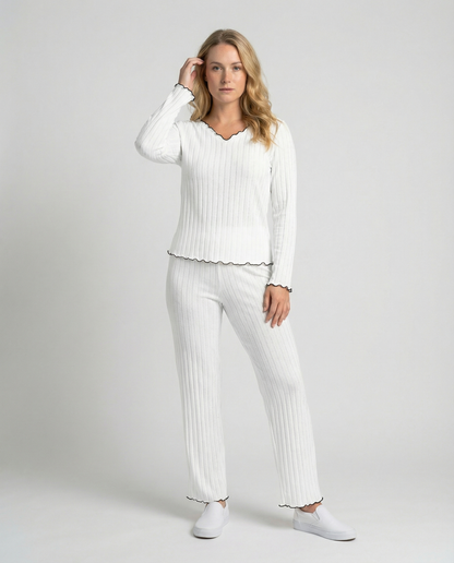 Pigiama Donna Set con Ruches Morbido - Brentozzi