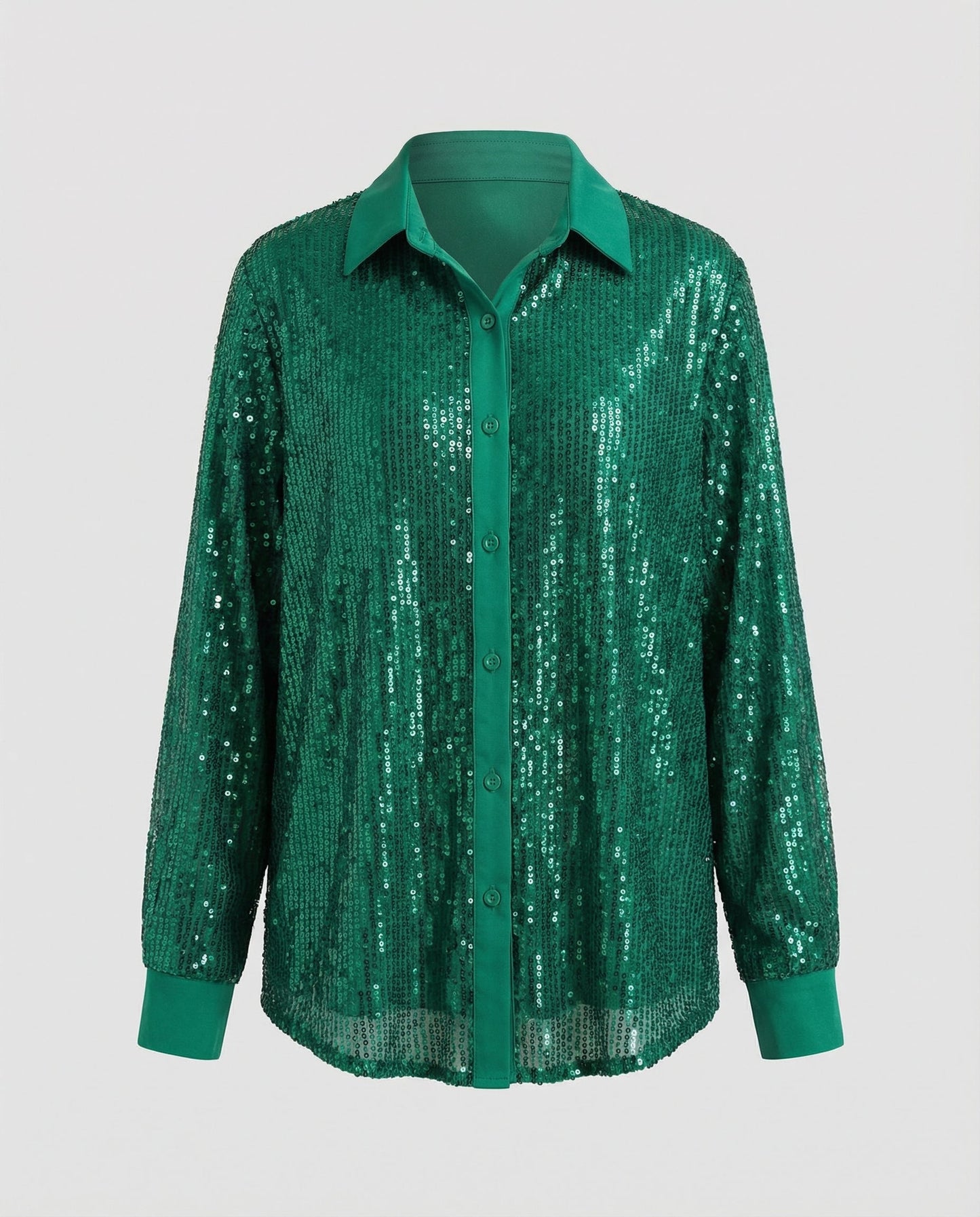 Blusa Donna Paillettes Elegante Manica Lunga