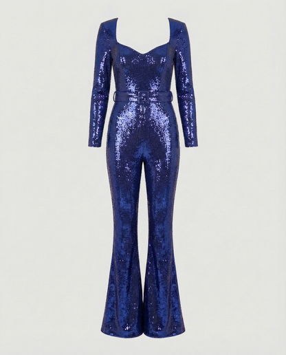 Tuta Donna con Paillettes Elegante Slim Fit