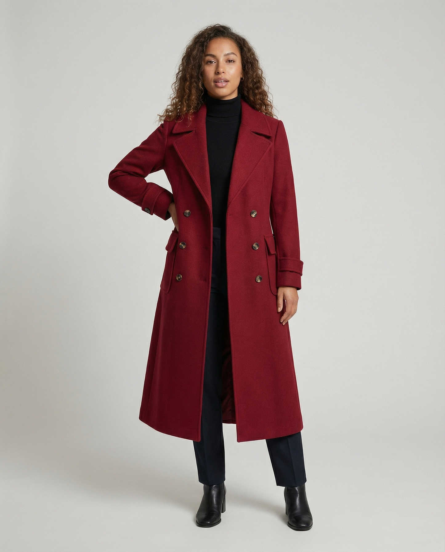 Cappotto Donna Lana Doppio Petto Elegante - Brentozzi