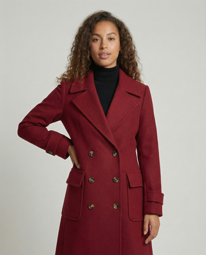 Cappotto Donna Lana Doppio Petto Elegante