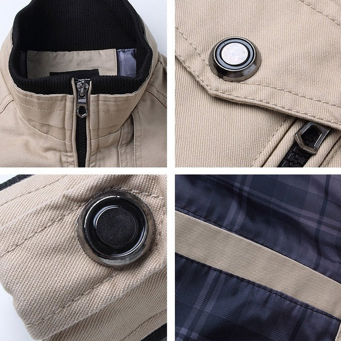 Giacca Bomber Uomo con Tasche Multiple Vestibilità Regolare