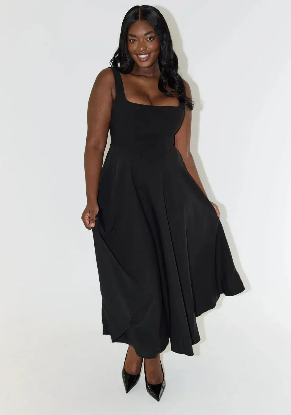 Abito Midi Donna Elegante Vestibilità Classica