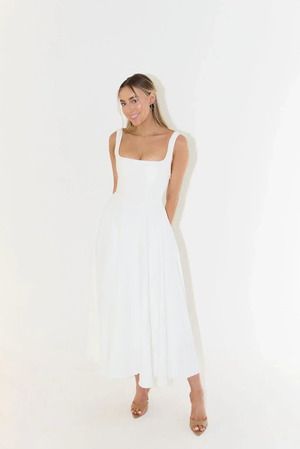 Abito Midi Donna Elegante Vestibilità Classica