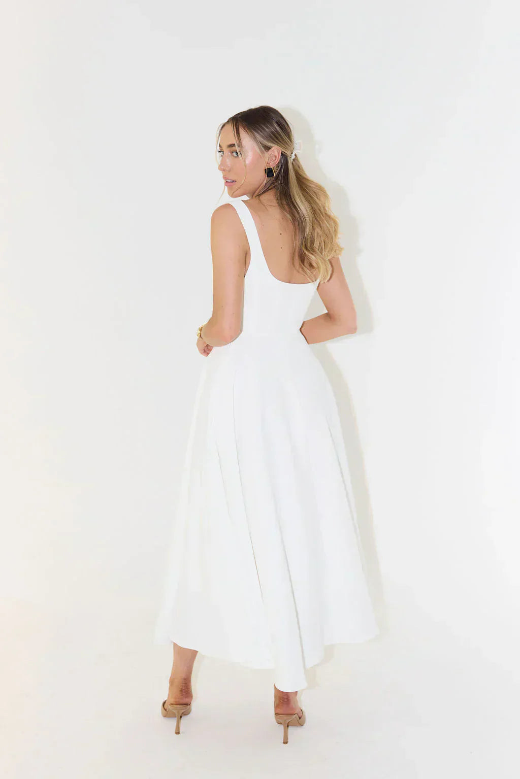 Abito Midi Donna Elegante Vestibilità Classica