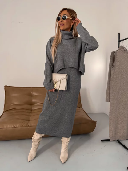 Set Donna con Abito e Maglia Dolcevita