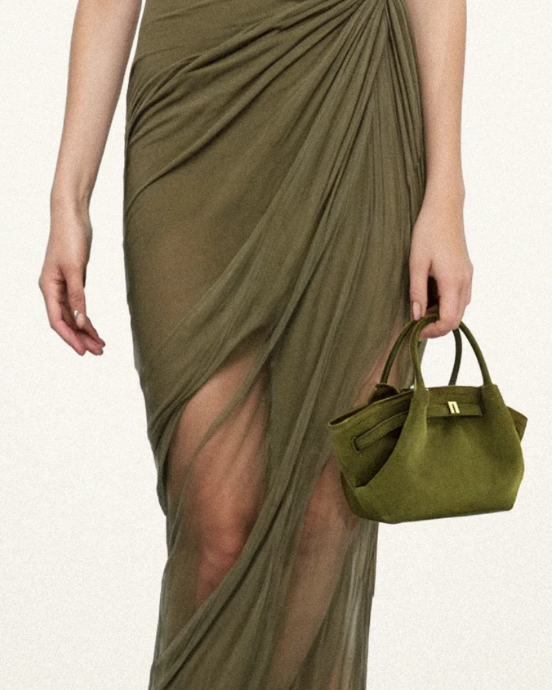 Borsa Mini Donna in Suede Vegano Compatta Elegante