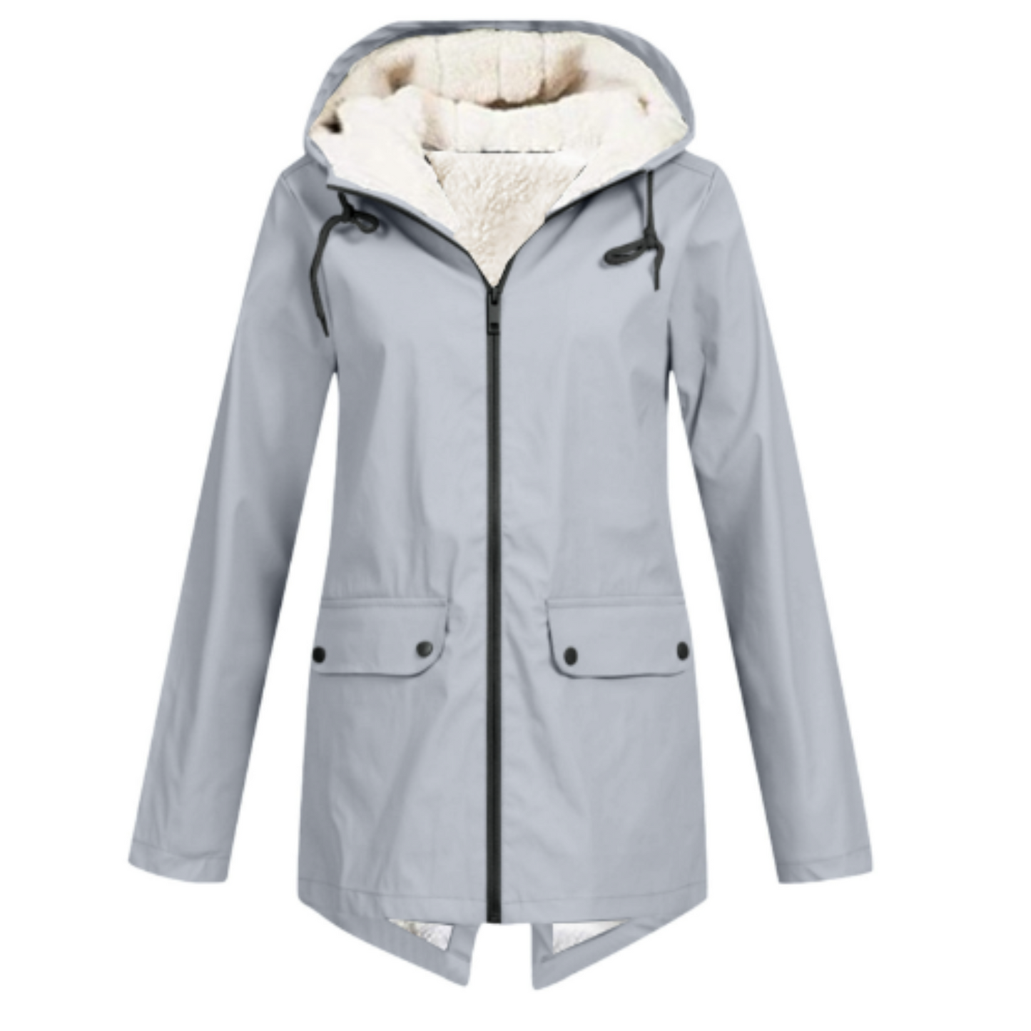 Giacca Invernale Donna con Zip e Cappuccio