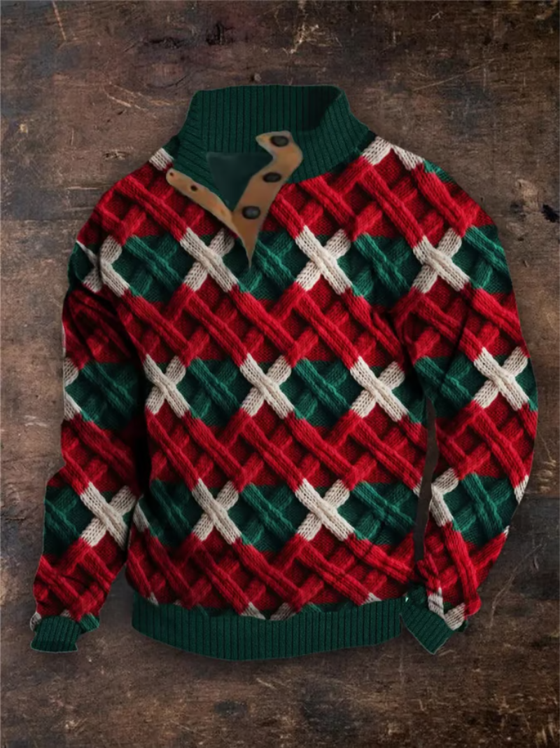 Maglione Uomo Lana con Motivo Natalizio Classico - Brentozzi