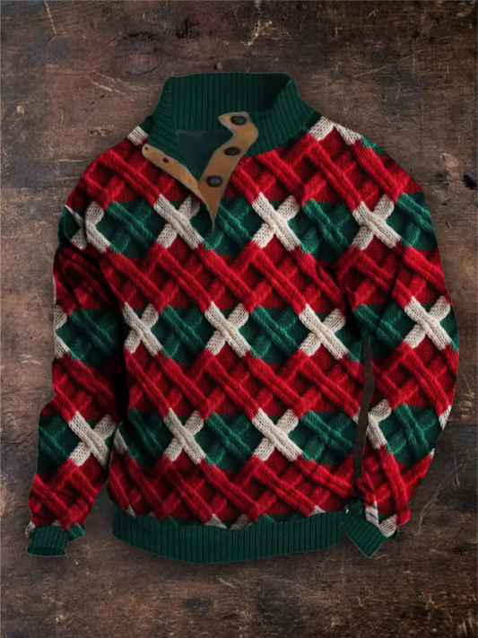 Maglione Uomo Lana con Motivo Natalizio Classico - Brentozzi