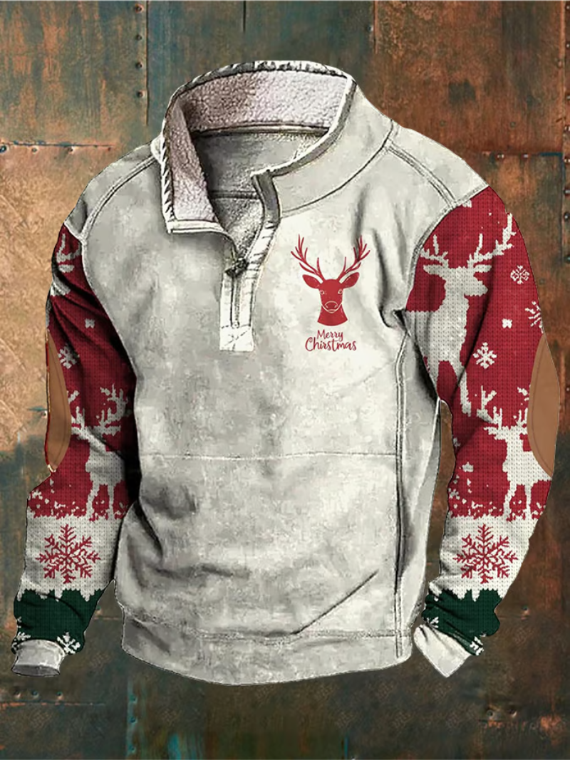 Maglione Uomo Invernale Cotone Stampa Renna Regular Fit - Brentozzi