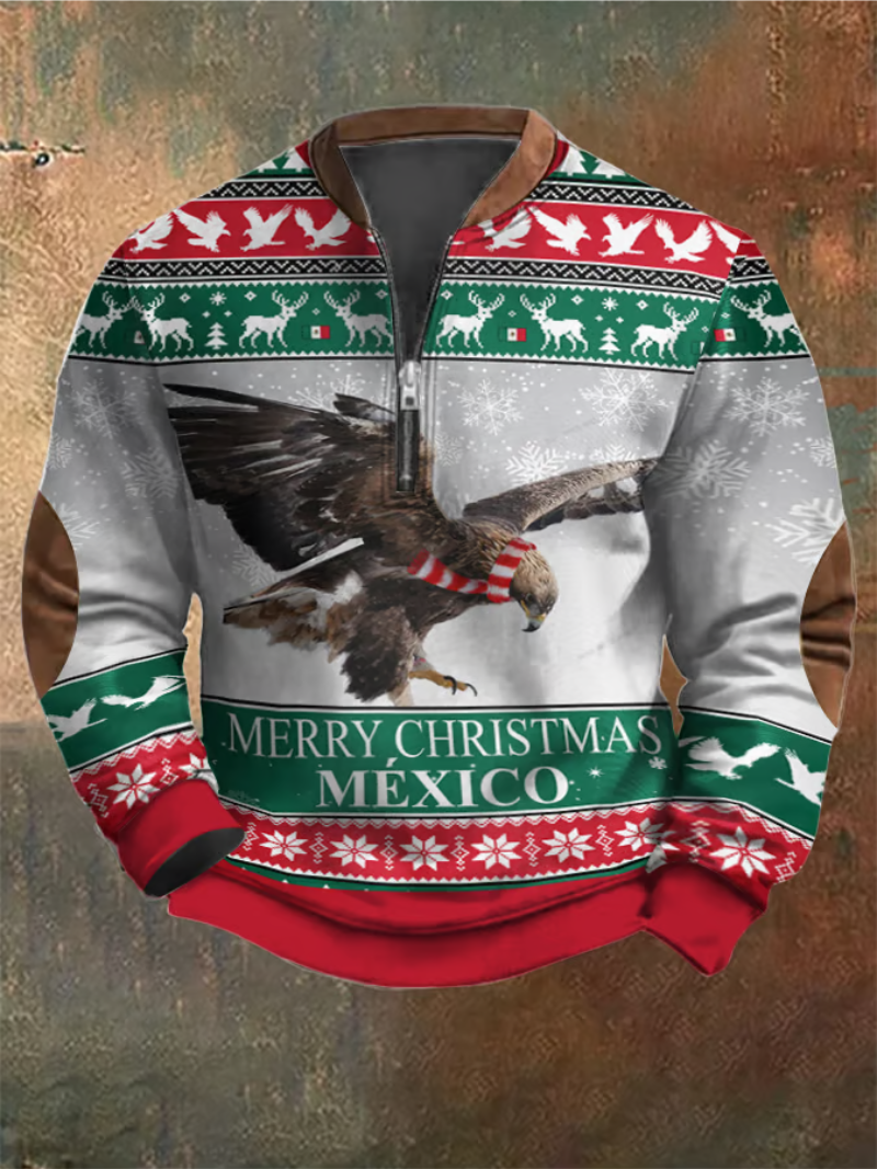 Maglione Uomo in Maglia con Stampa Aquila Natale - Brentozzi