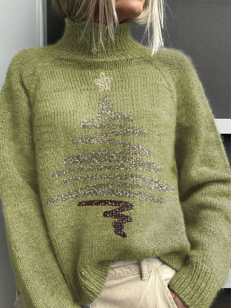 Maglione Natale Donna con Albero di Natale Glitterato - Brentozzi