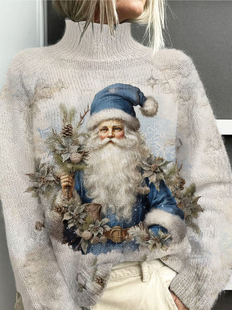 Maglione Donna Natalizio Vintage con Babbo Natale - Brentozzi