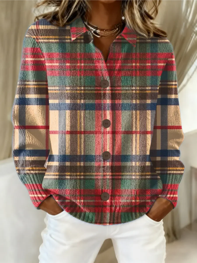 Maglia Donna a Quadri in Maglia Morbida Regular Fit - Brentozzi