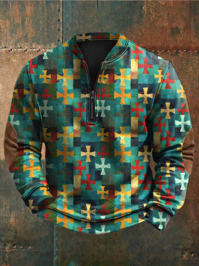 Maglione Uomo con Motivo Geometrico Regular Fit - Brentozzi