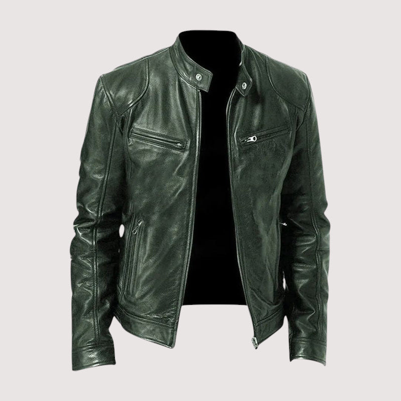 Giacca Uomo in Pelle Collo Alto