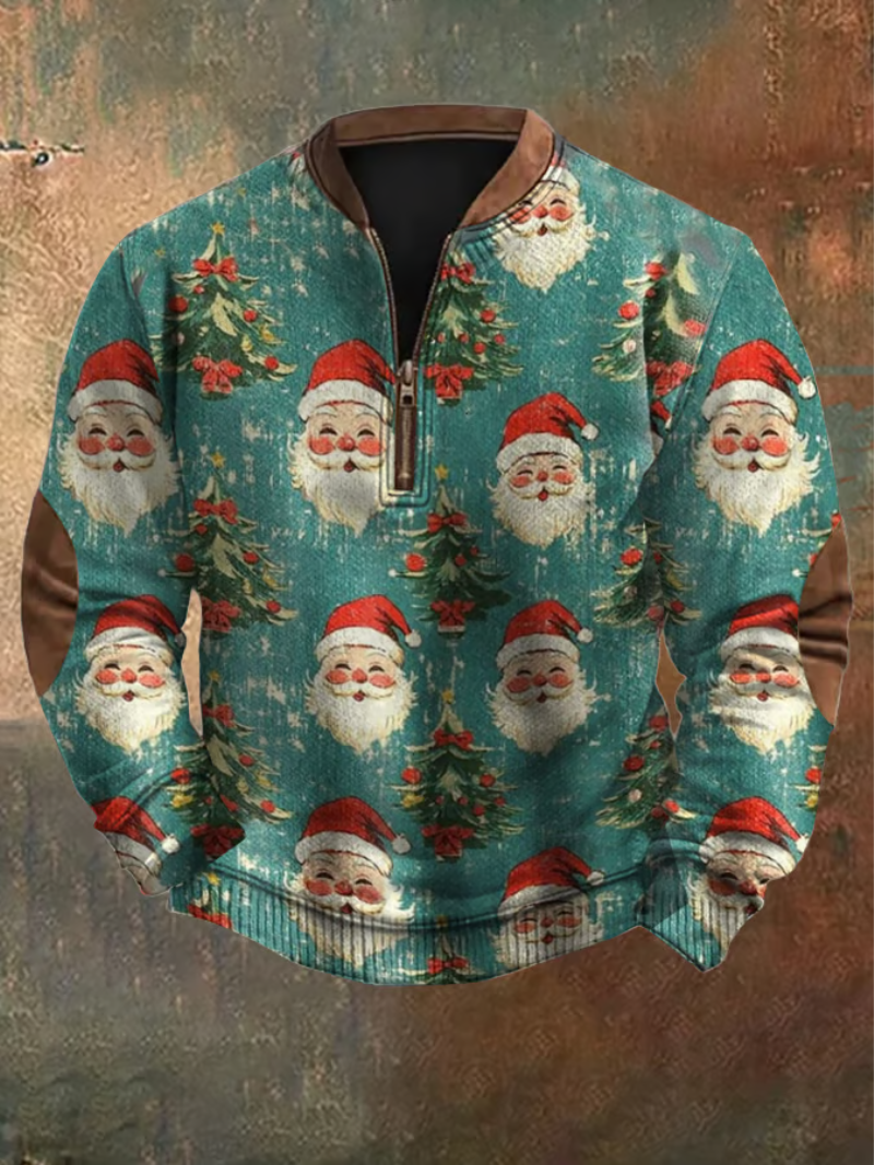 Maglione Uomo con Stampa Babbo Natale Vestibilità Classica - Brentozzi