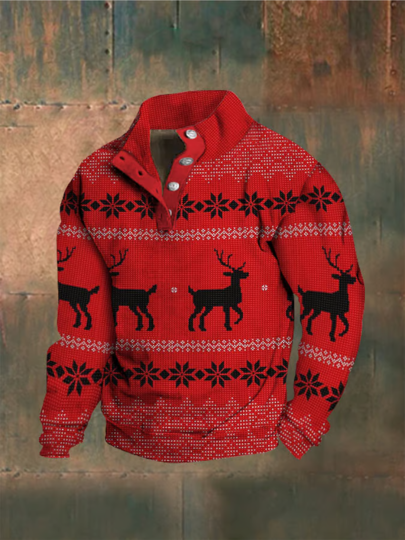 Maglione Uomo Natale Motivo Renna Classico - Brentozzi