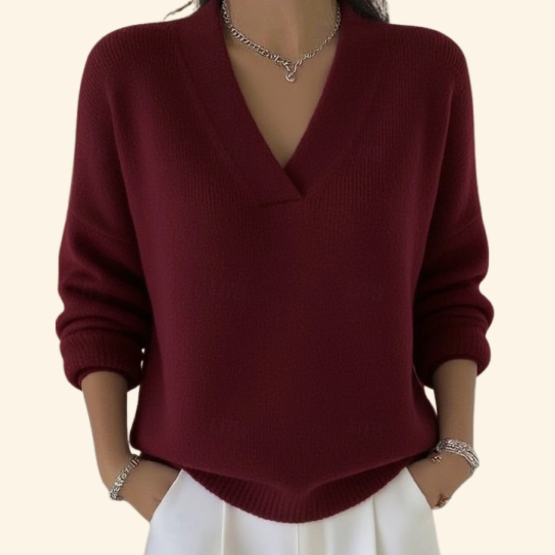 Maglione Donna Scollo a V Stile Casual - Brentozzi
