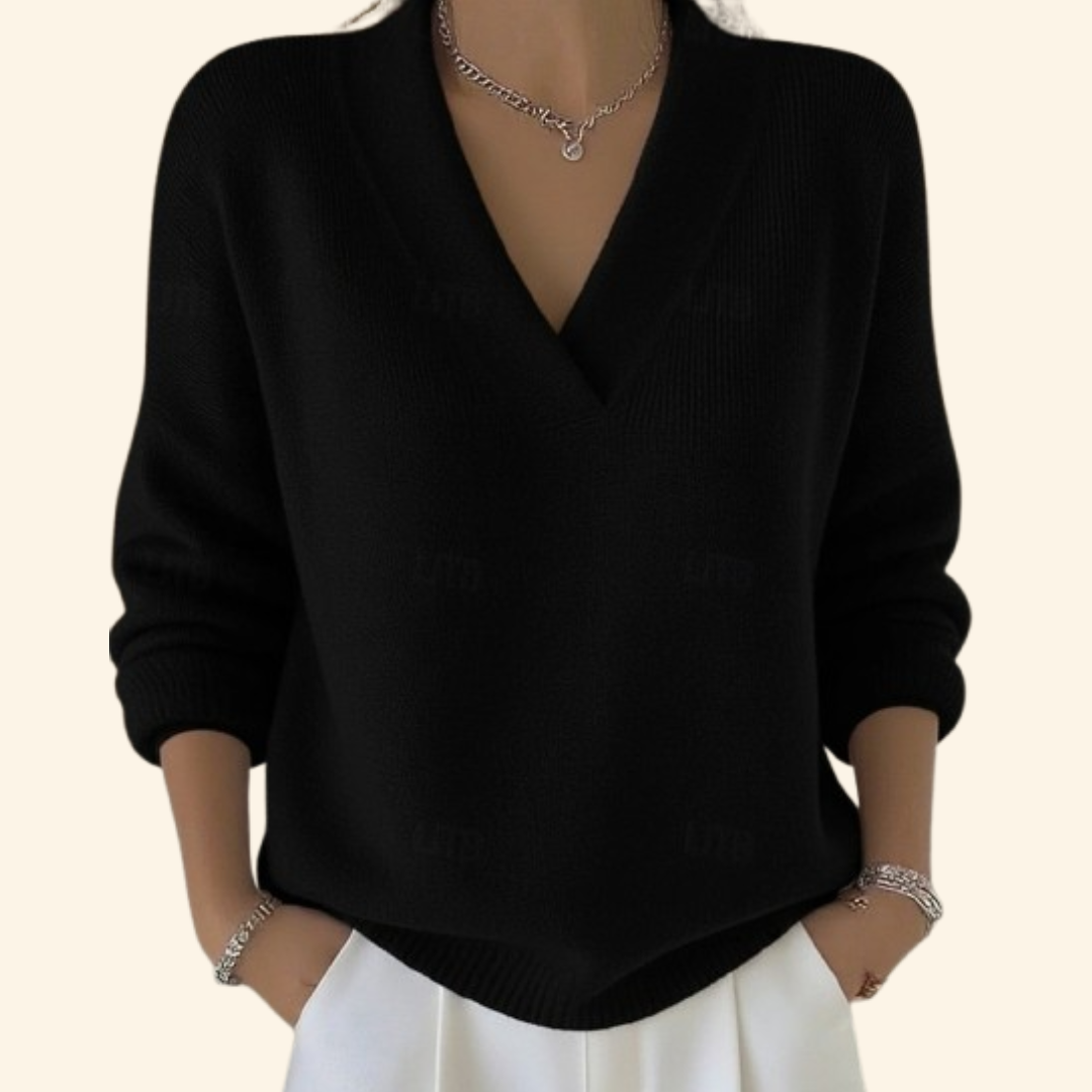 Maglione Donna Scollo a V Stile Casual