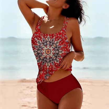 Costume Tankini Donna Due Pezzi Girovita Regolabile