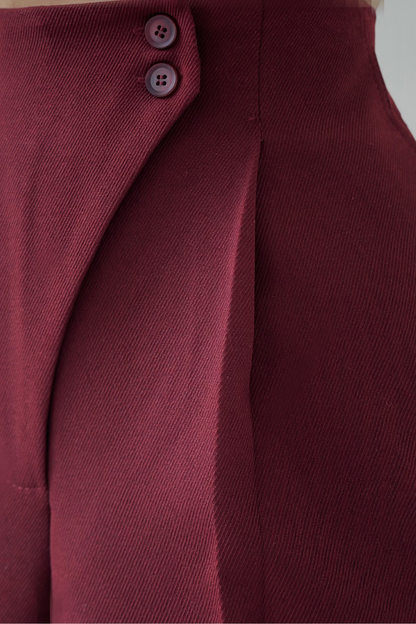 Pantaloni Donna Baggy Vita Alta Gamba Larga
